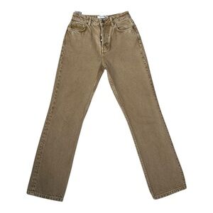 Reformation Jeans Cynthia High Rise Long Denim Almond Beige‎ 24" x 28" inseam